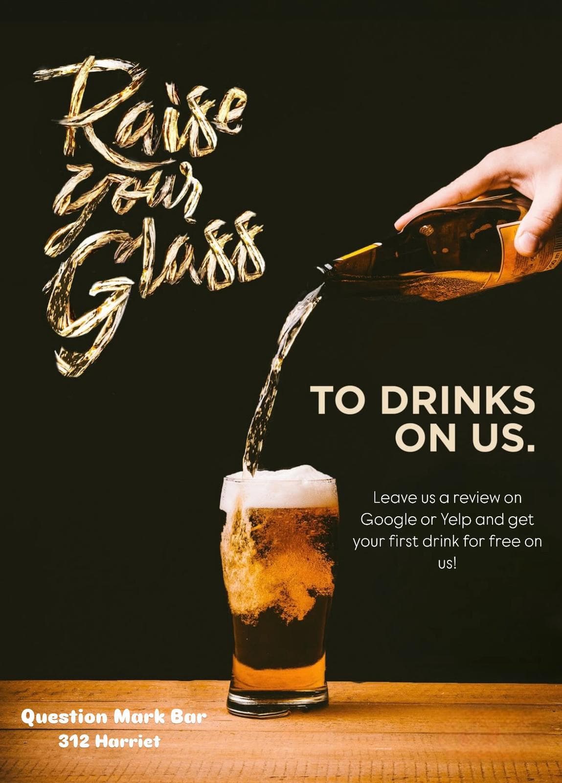 to drinks on us